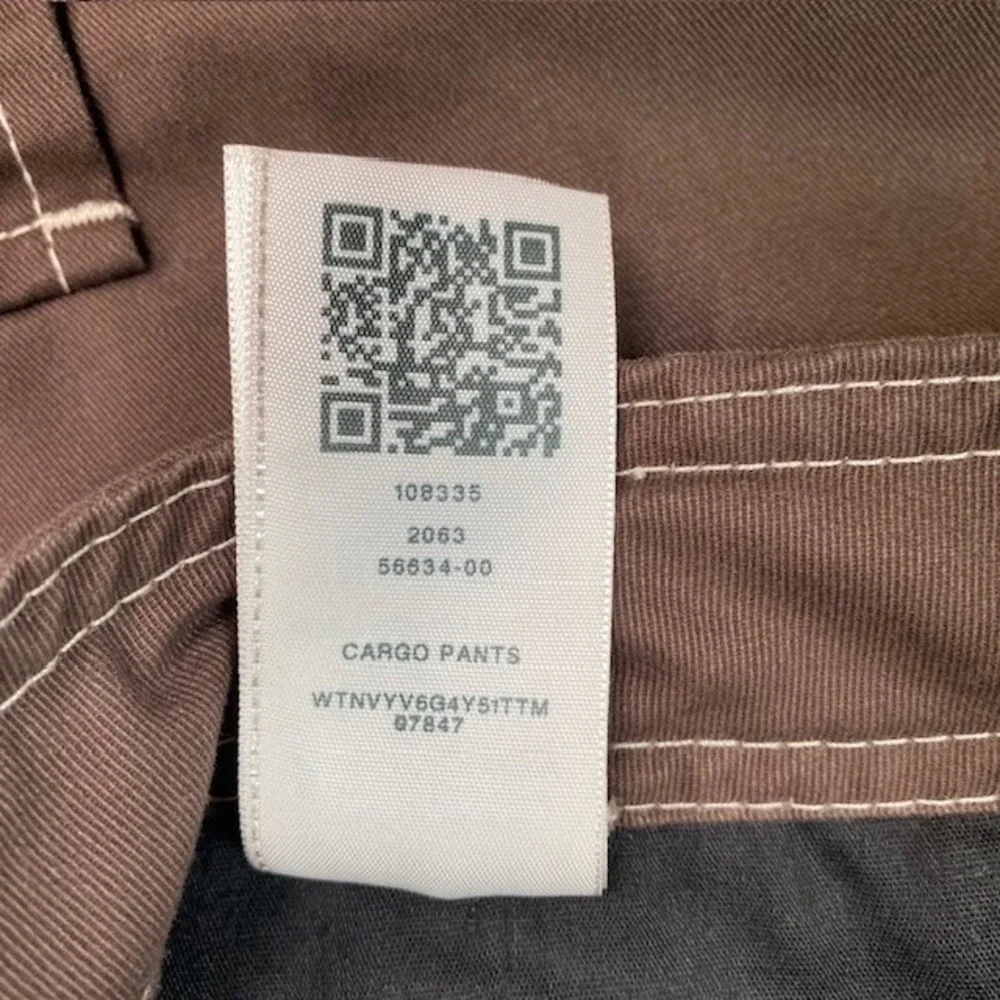 True Religion Mens Brown Contrast Stitch Cargo Pants Straight Leg Size 36 108335